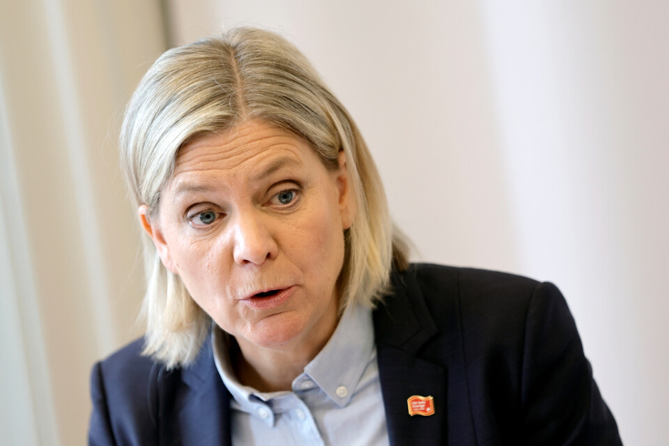 Socialdemokraternas partiledare Magdalena Andersson ser höjda barnbidrag som en viktig åtgärd just nu. Arkivbild.