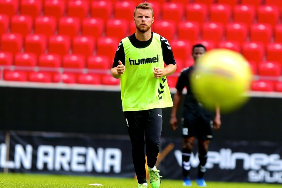 Måns Söderqvist under en träning med Kalmar FF.