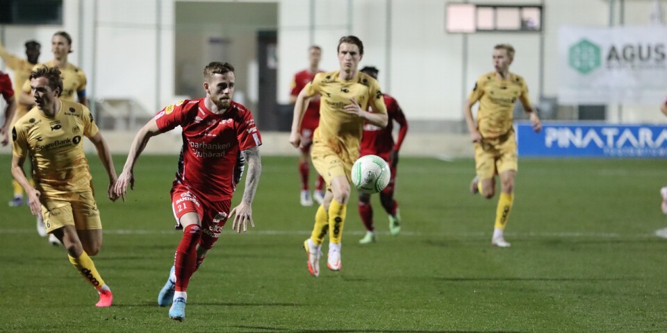 Rasmus Alm under träningsmatchen mellan Elfsborg och Bodø Glimt i Alicante (2–3).