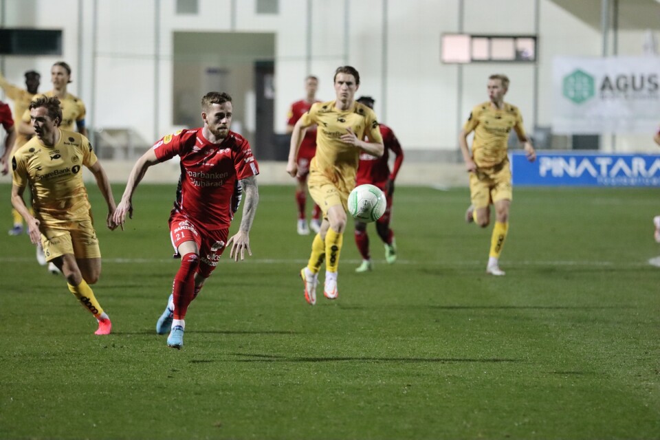 Rasmus Alm under träningsmatchen mellan Elfsborg och Bodø Glimt i Alicante (2–3).