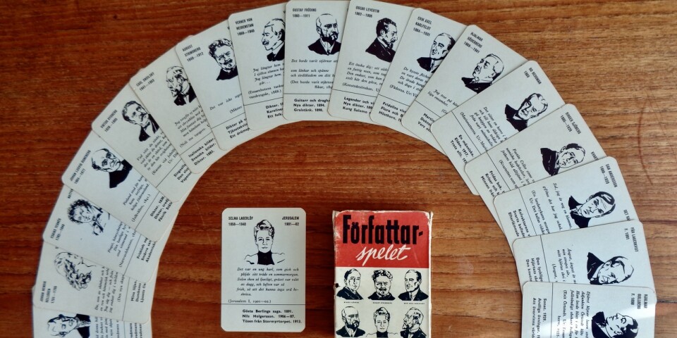 1942 lanserades Författarspelet, ett kortspel där det gällde att placera ihop citat med de 18 utvalda svenska författarna.