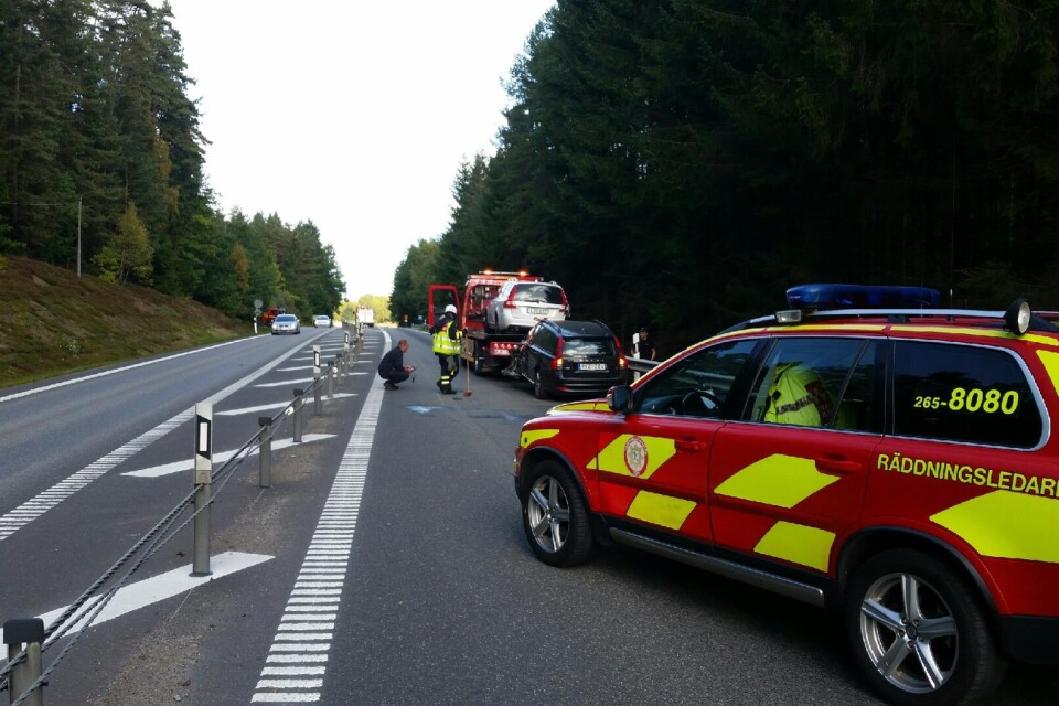 Olyckan orsakade långa köer, men ingen person ska ha skadats. 
Foto: Nils Jönsson