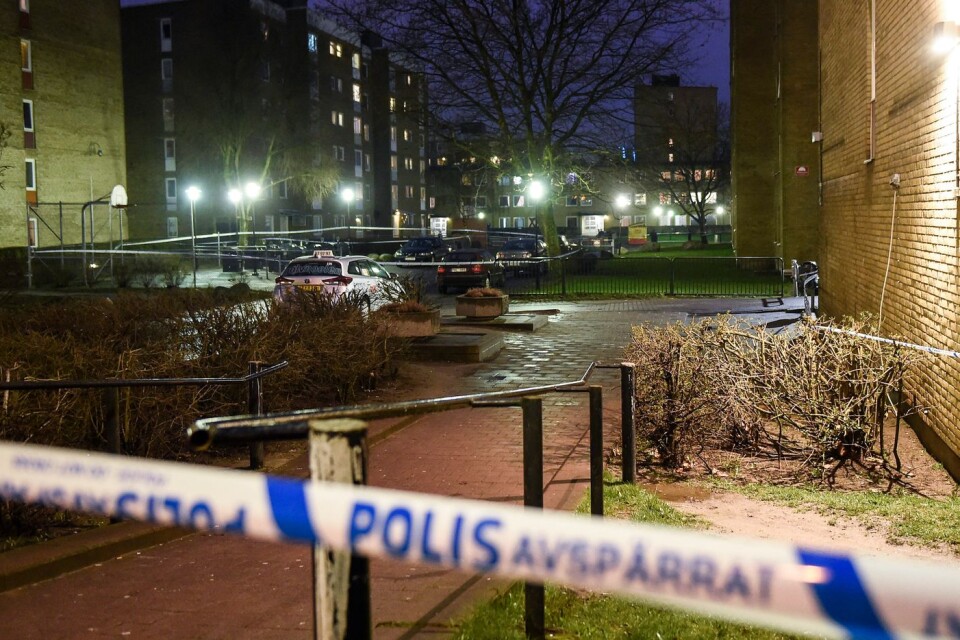 Bild efter den senaste dödsskjutningen i Malmö, i torsdags kväll.