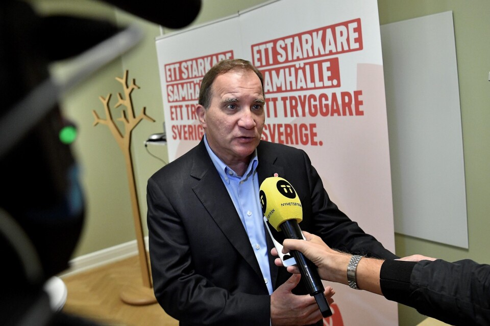 Stefan Löfven uttalade sig något diffust  i Malmö.         Foto: TT