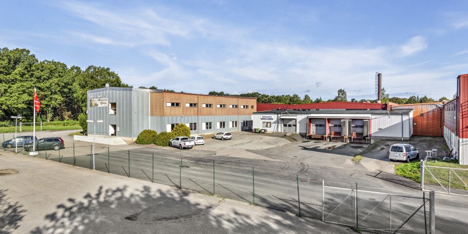 Industrifastigheten i Sankt Olof är till salu. Bild: SE360, för Mäklarna Ekström & Co