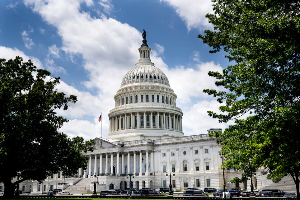 USA:s kongressbyggnad Kapitolium, där representanthuset och senaten har sitt säte.