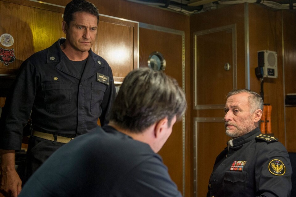 Michael Nyqvist gör en av sina sista roller i ”Hunter killer”, som den ryske ubåtskaptenen Andropov som undsätts av Joe Glass (Gerard Butler) och hans besättning på USS Arkansas.