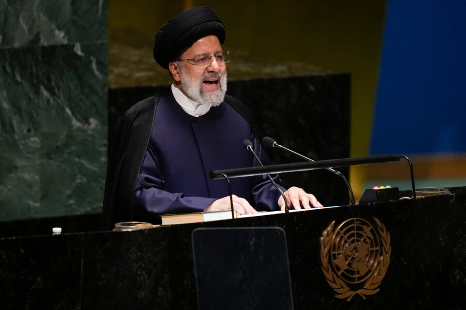Irans president Ebrahim Raisi talar till FN:s generalförsamling på tisdagen.