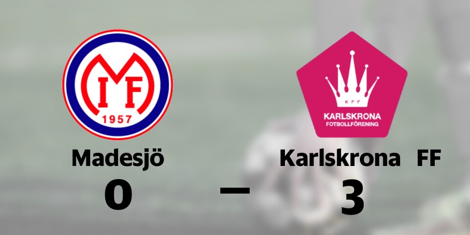 Karlskrona FF tog kommandot från start mot Madesjö