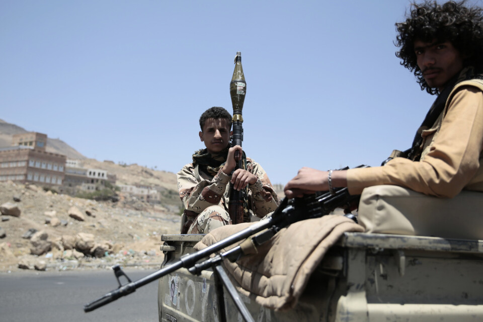 Milismän från Huthi-rörelsen. Arkivbild.