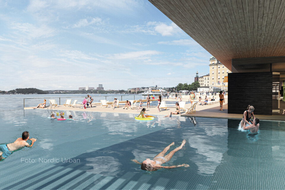 Konceptbild av hur badet vid Munkbrohamnen kan komma att se ut.