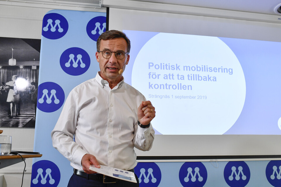 Moderaternas partiledare Ulf Kristersson vill ha med Sverigedemokraterna i samtalen om gängkriminalitet och våld. Arkivbild.