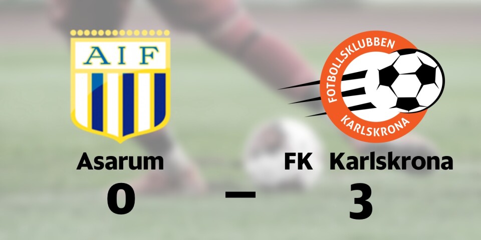 Äntligen seger för FK Karlskrona mot Asarum