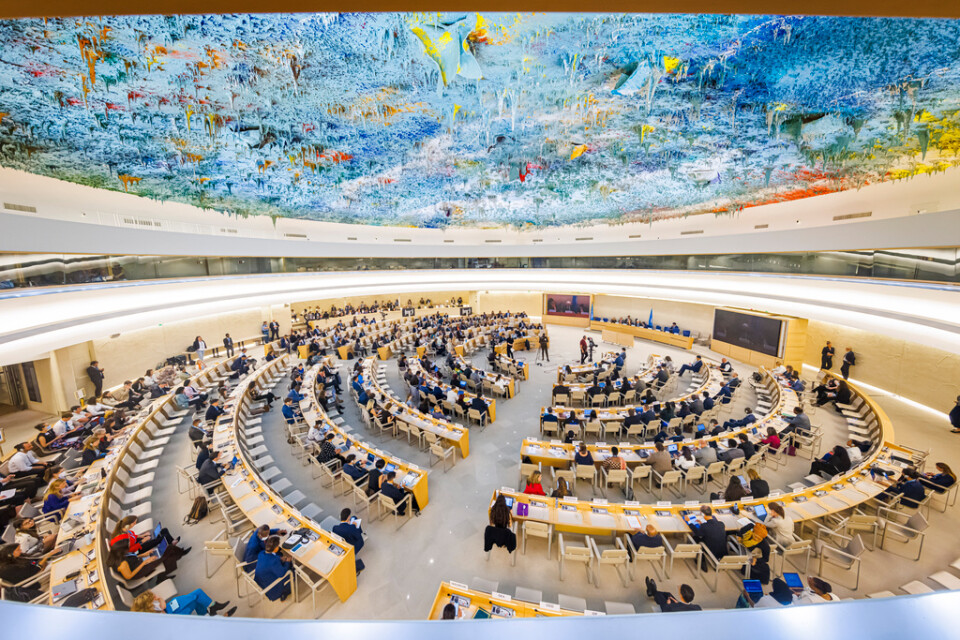 FN:s människorättsråd sammanträder i Genève i Schweiz. Arkivbild.