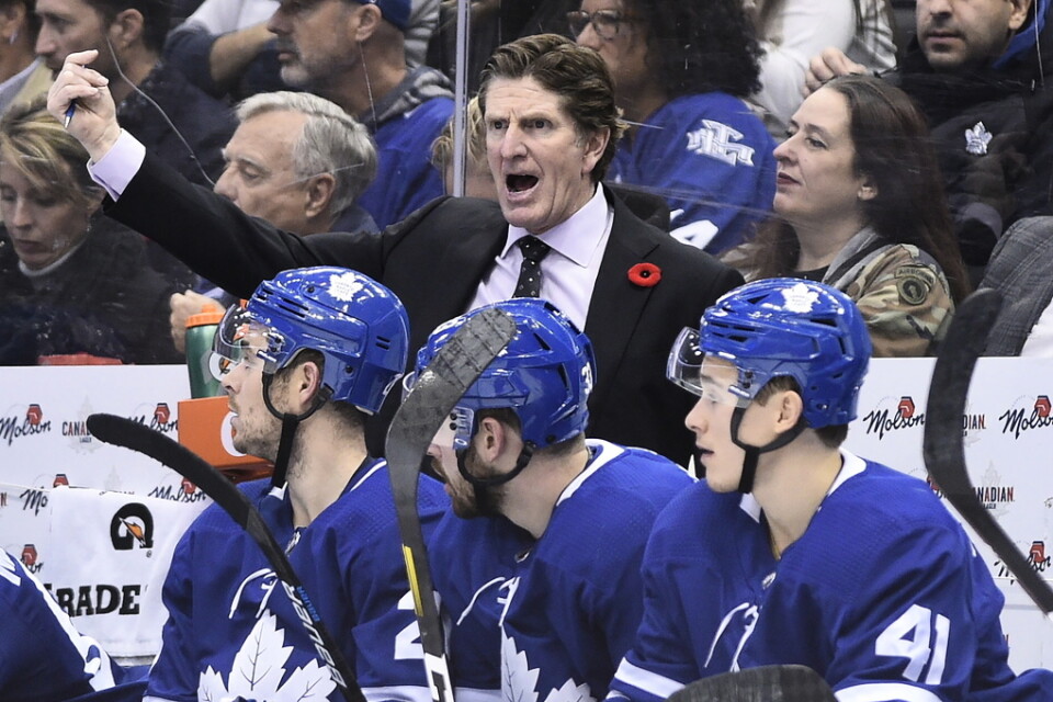 Toronto Maple Leafs tränare Mike Babcock får sparken. Arkivbild.