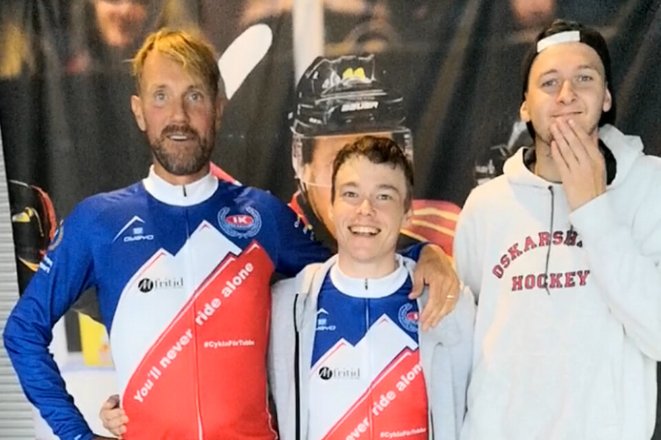 Per Sandberg, Jonas Forsberg och Andreas Hauge under sitt besök på Gavlerinken Arena på måndagen.