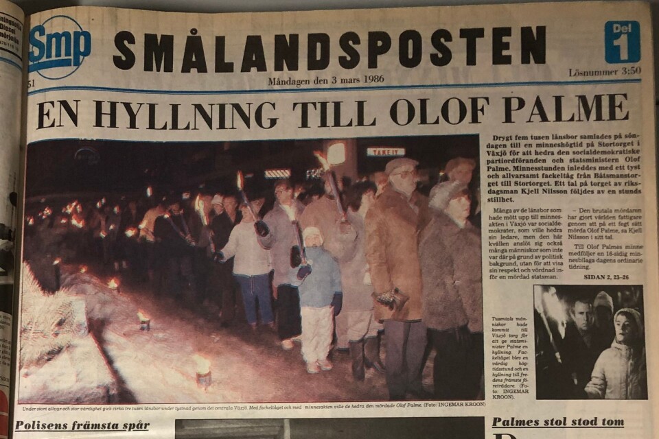 Smålandsposten den 3 mars 1986.