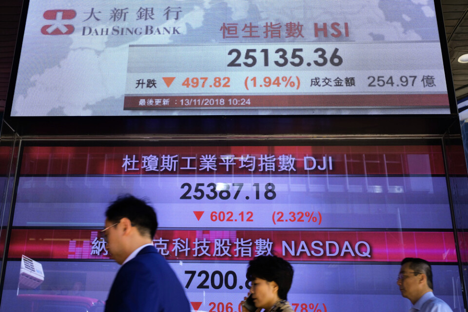 Börsen i Hongkong. Arkivbild.