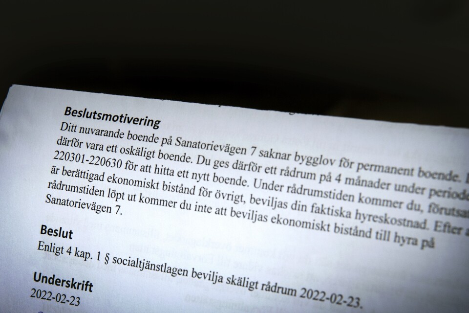 Brevet från Östra Göinge kommun.