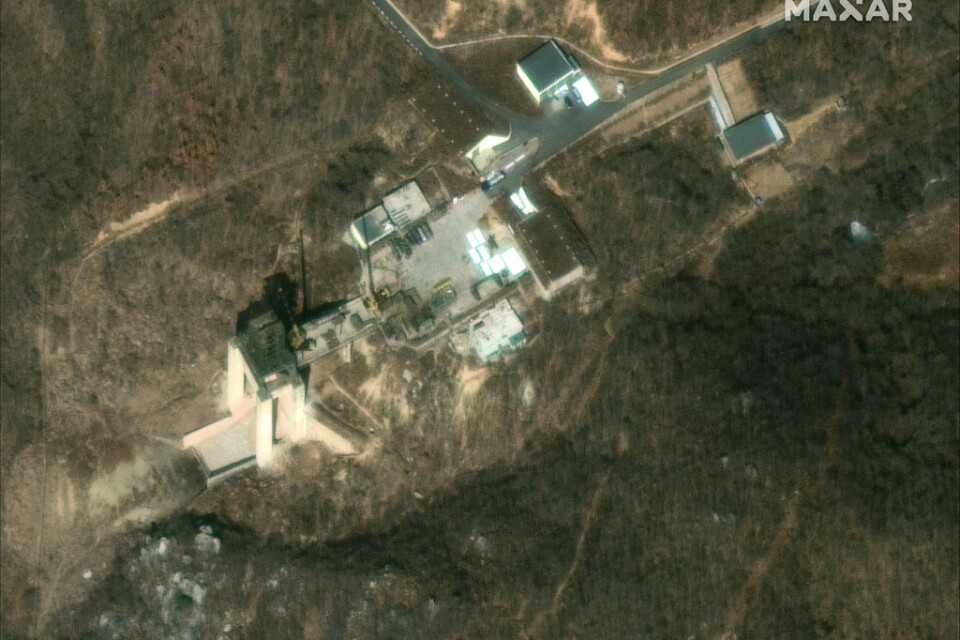 En satellitbild över satellituppskjutningsplatsen Sohae. Arkivbild.