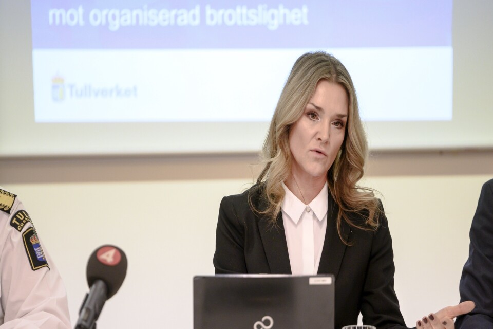 Vice chefsåklagare Anna Svedin vid en presskonferens när åtalet väcktes hösten 2019. Hennes intryck är att de inblandade i narkotikahanteringen känt sig lite för säkra.