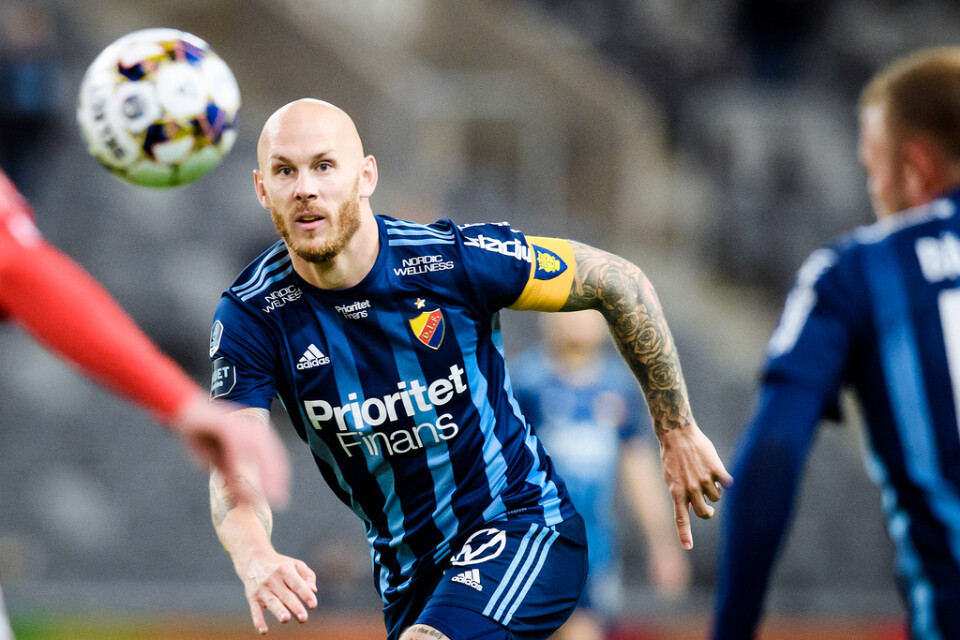 Djurgårdens lagkapten Magnus Eriksson är uttagen i landslagstruppen till VM-kvalen mot Kosovo och Grekland i oktober. Arkivbild.