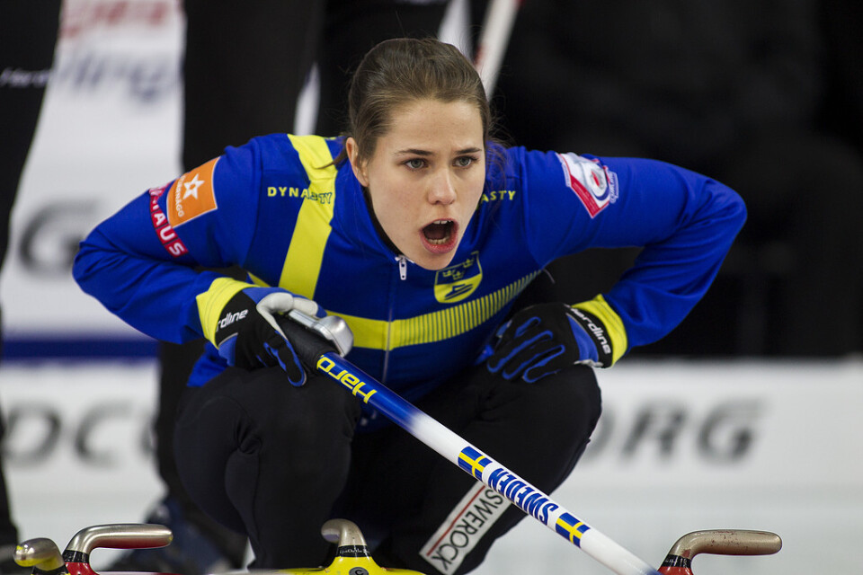 Anna Hasselborg under VM-finalen mellan Sverige och Kanada i våras.