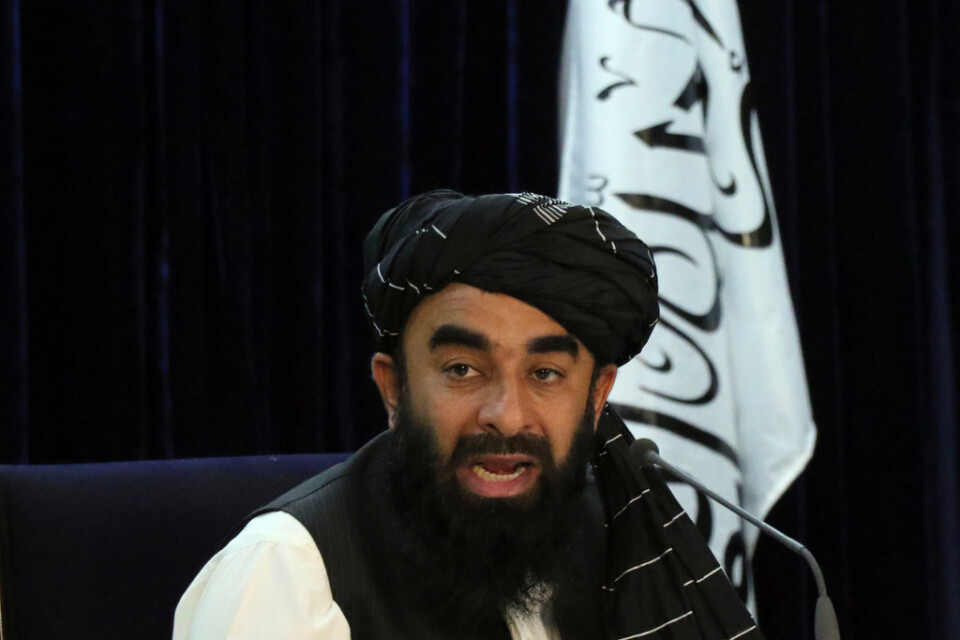 Talibanernas talesperson Zabihullah Mujahid. Arkivbild.