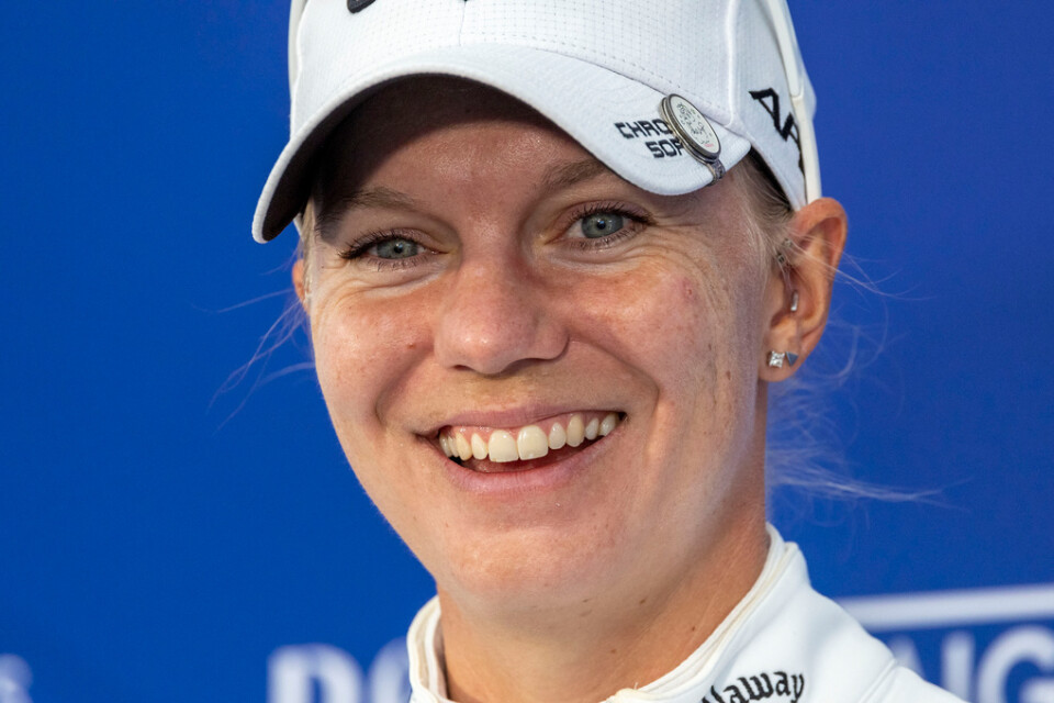 Madelene Sagström har tätkänning inför avslutningen av LPGA-golfen i Cincinnati. Arkivbild.