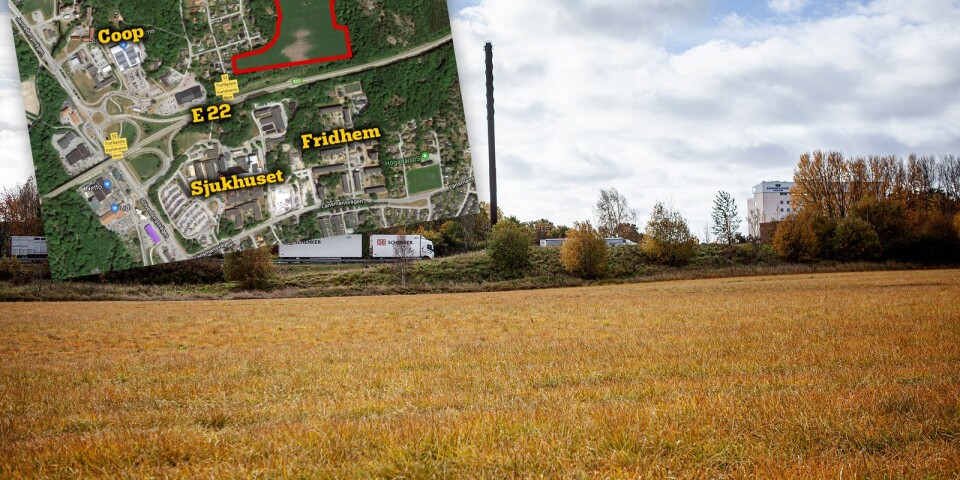 Nytt bostadsområde planeras på fältet längs med E 22 i närheten av Strömma, mitt emot sjukhuset i Karlshamn.