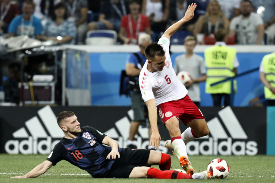 Jonas Knudsen i åttondelsfinalen mot Kroatien i VM 2018. Arkivbild.