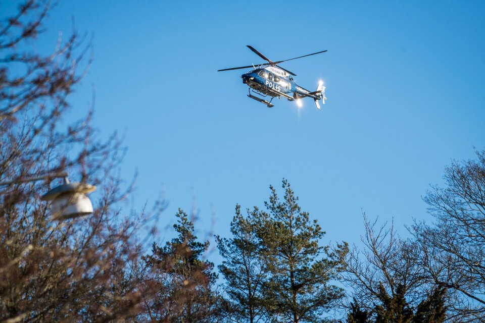 Polisen sökte på tisdagen med helikopter i området kring Nättraby.