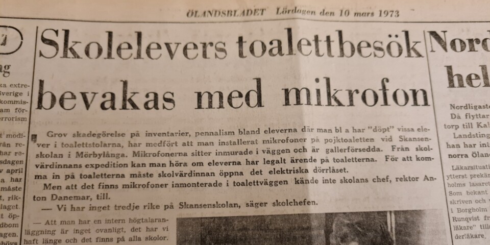Krönikan: 15-årige Pelle Jaensson avslöjade skolledningens avlyssning av pojkarnas toalett på Skansenskolan i Mörbylånga 1973. Skolans miljö kunde vara tuff redan på den tiden.