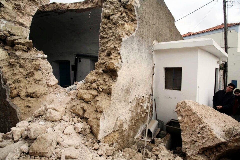 Kraftiga skalv är inte helt ovanliga i Grekland. Arkivbild från en tidigare jordbävning i området.