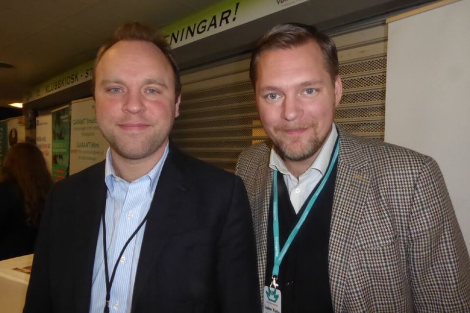 Det här är Växjö-premiären för konceptet Misstagens Mästare, berättade Günther Mårder, VD på Företagarna, här tillsammans med Christoffer Lewinowitz, Företagarna Kronoberg.