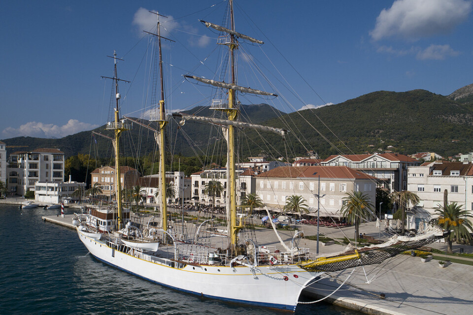 Militärpolisen hittade 60 kilo kokain på utbildningsfartyget Jadran som tillhör marinen i Montenegro. Arkivbild.