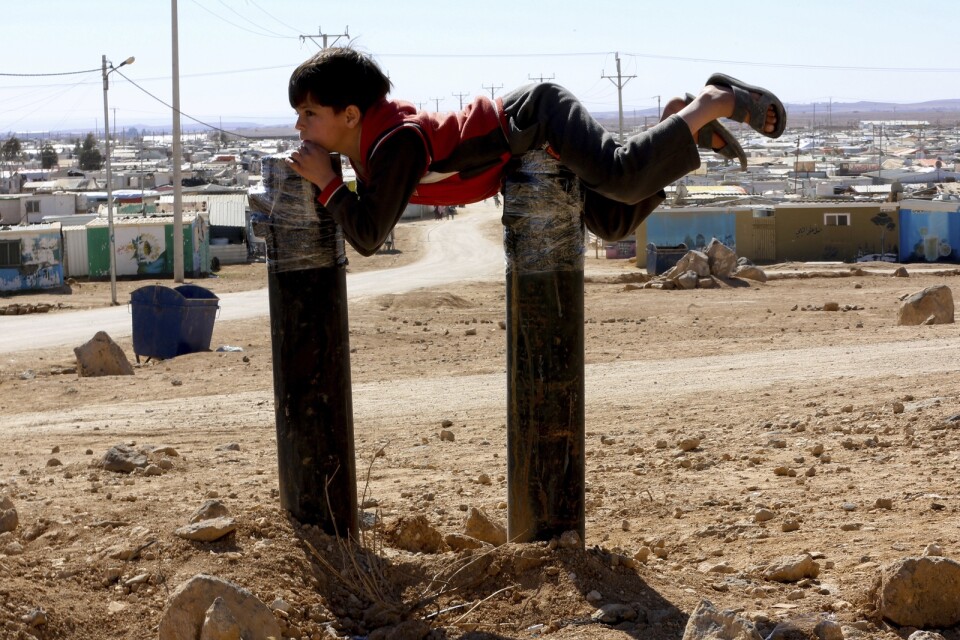 En pojke i det syriska flyktinglägret Zaatari i Jordanien. Arkivbild.