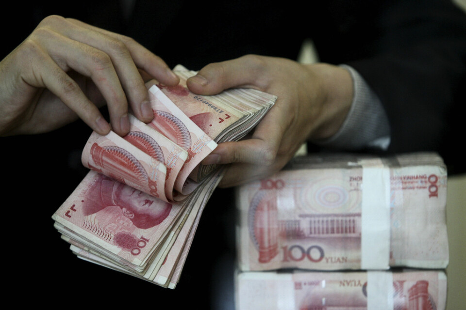 Kinas yuan har tappat nästan 3 procent mot dollarn sedan USA:s president Donald Trump den 5 maj flaggade för en ny runda höjda tullar. Arkivbild.