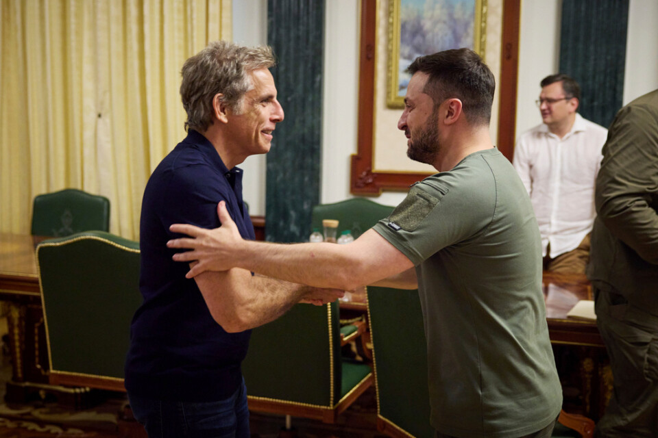 Skådespelaren Ben Stiller träffade Ukrainas president i juni 2022.