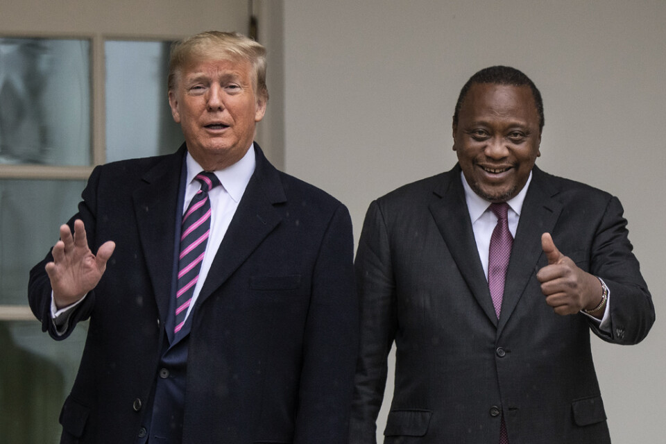 Glada miner när Kenyas president Uhuru Kenyatta på torsdagen mötte amerikanske kollegan Donald Trump i Vita huset.