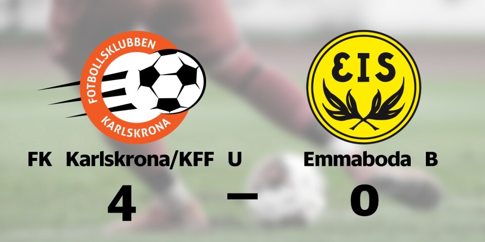 FK Karlskrona/KFF U segrare hemma mot Emmaboda B