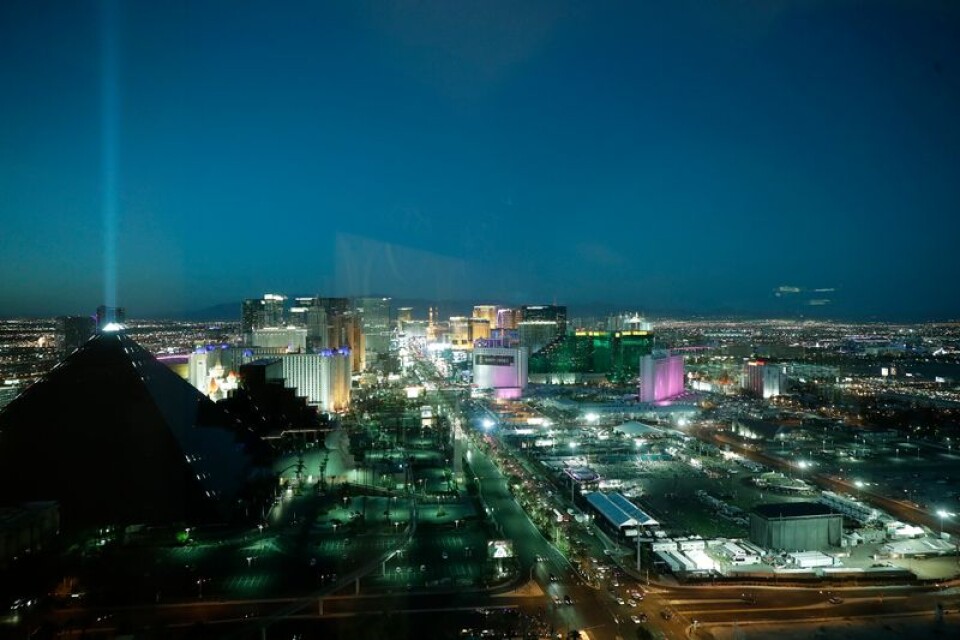 "The Strip" i Las Vegas, som på söndagen markerar att det var en vecka sedan USA:s värsta masskjutning.