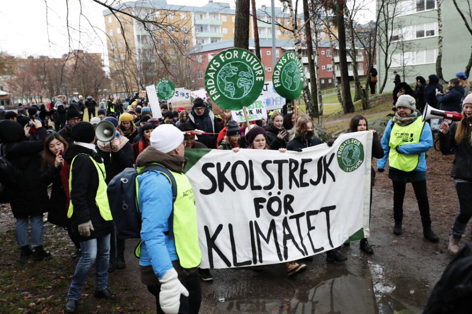 Klimatprotest i Rinkeby.
