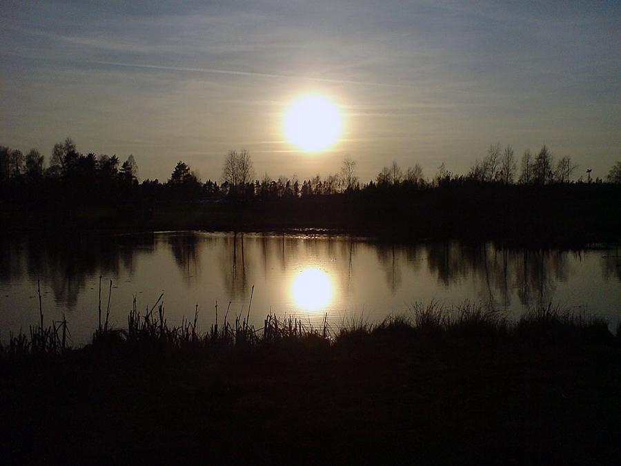 Andreas Rödby fotograferade solnedgången under en golfrunda.
