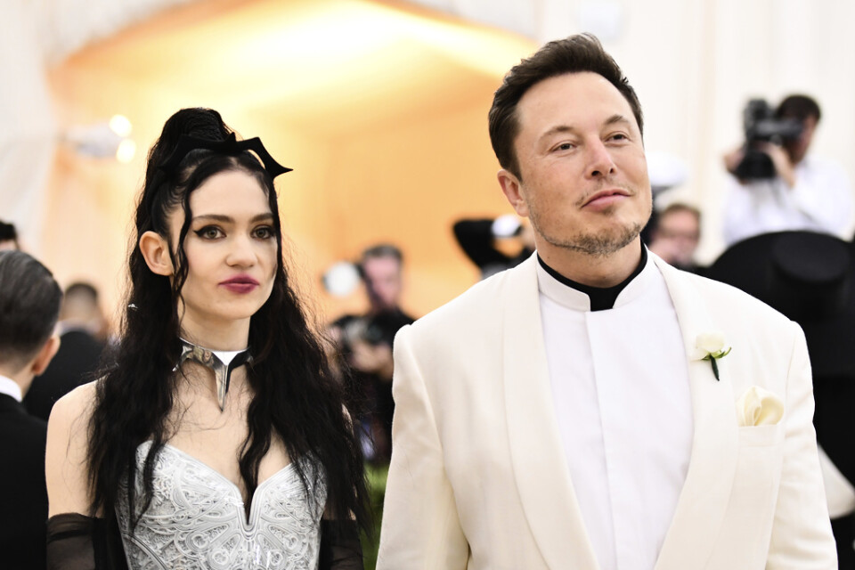 Claire Boucher och Elon Musk på en gala i New York 2018. Arkivbild.