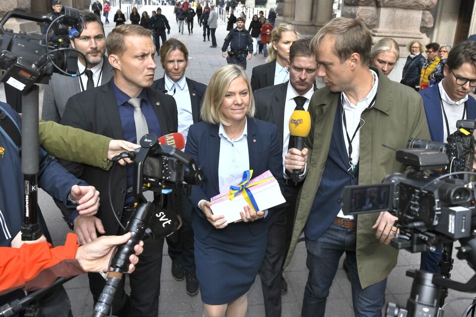 Finansminister Magdalena Andersson (S) kommer till riksdagshuset för att presentera budgetpropositionen för 2020. Däribland att värnskatten avskaffas. Vem vinner på det?