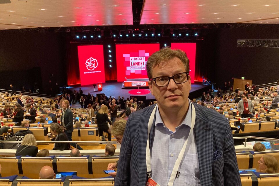 Barometern-OT:s politiske chefredaktör Martin Tunström är på plats på S-kongressen.
