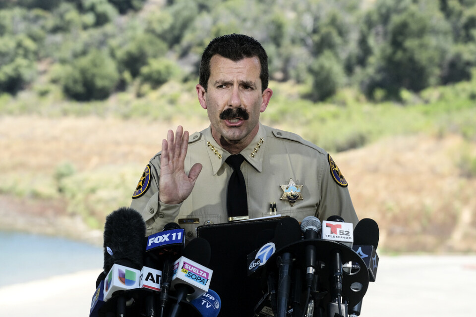 Sheriff Bill Ayub under den presskonferens där man bekräftade att man hittat Naya Riveras kropp.