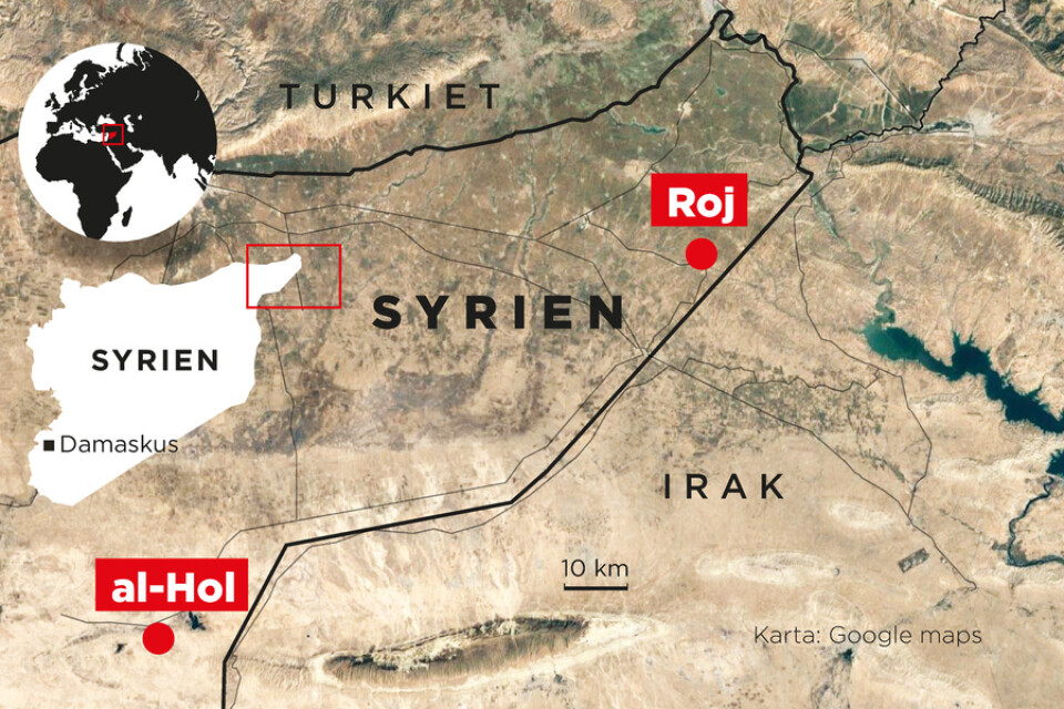 Fånglägren al-Hol och Roj ligger i Syriens nordöstra delar.