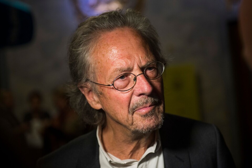 Peter Handke i Norge 2014, när han mottog Ibsenpriset 2014.